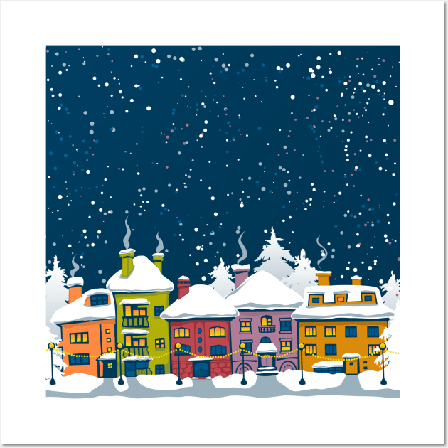 Winter town Wall Art by katerinamk